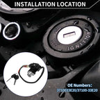 Ignition Key Switch No. 3710033E20 for Suzuki GSXR600 (2004–2005, 2008–2015)