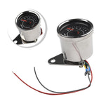 Tachometer for Motorcycle (DC 12V, 6.5cm Diameter, Glass Top, Stainless Steel)