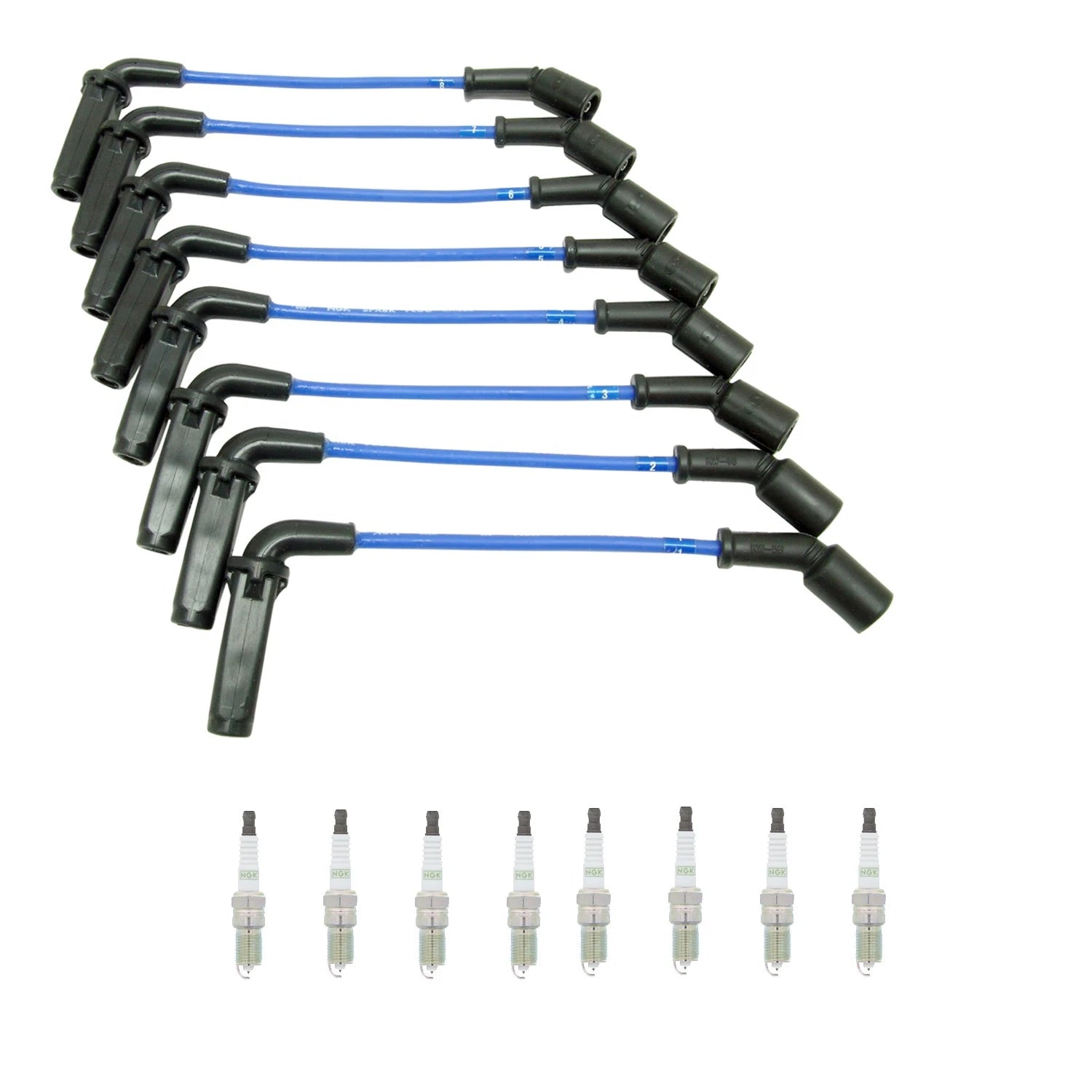 Set of 8 NGK Wire Set & G-Power Platinum Spark Plugs for Silverado 2500 HD (2001–2007)