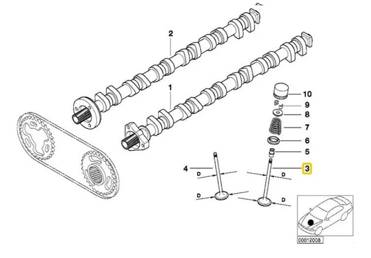 Genuine OEM Engine Intake Valve 11341438385 for BMW