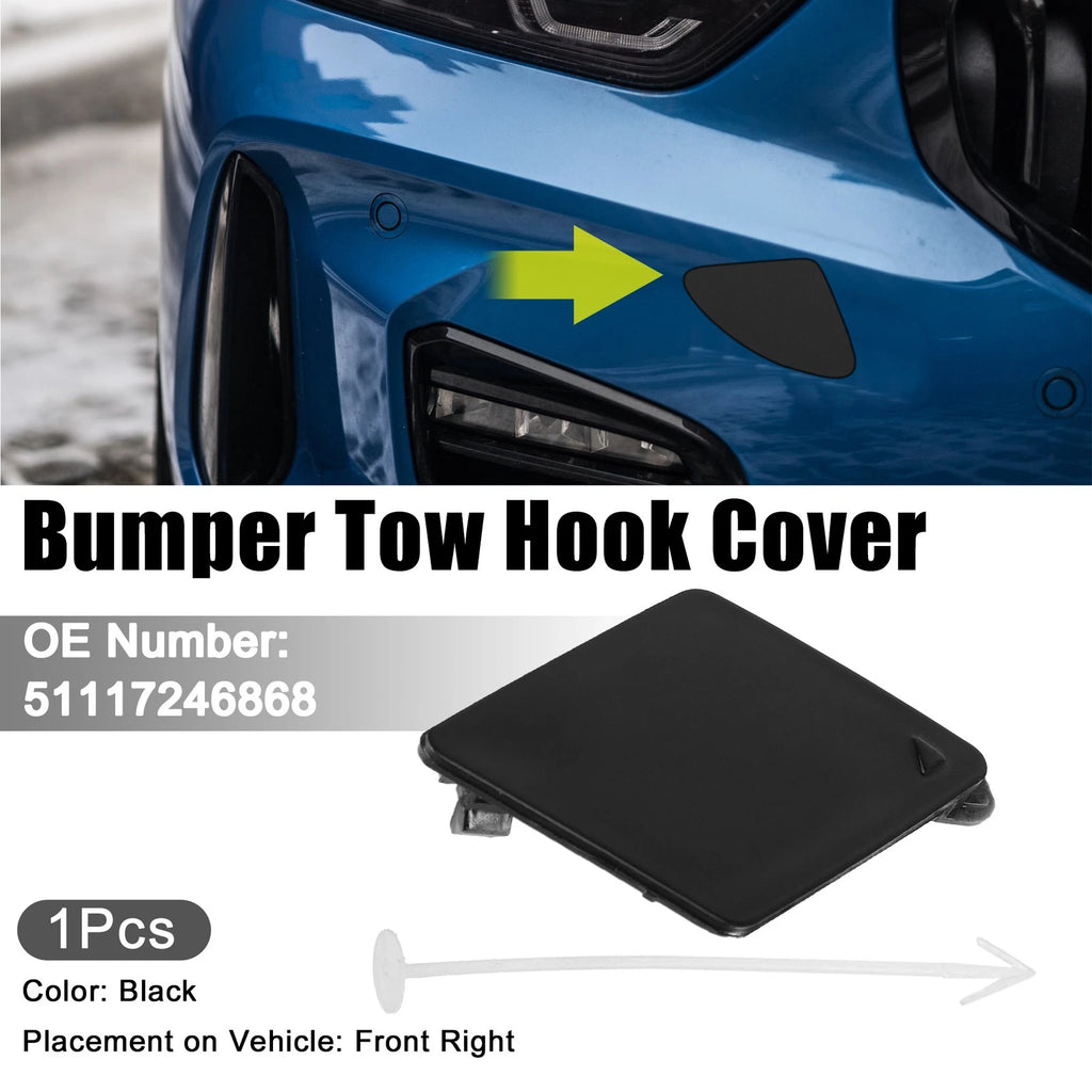 Tow Eye Hook Cover Cap for BMW 550i (2011–2017) - Black