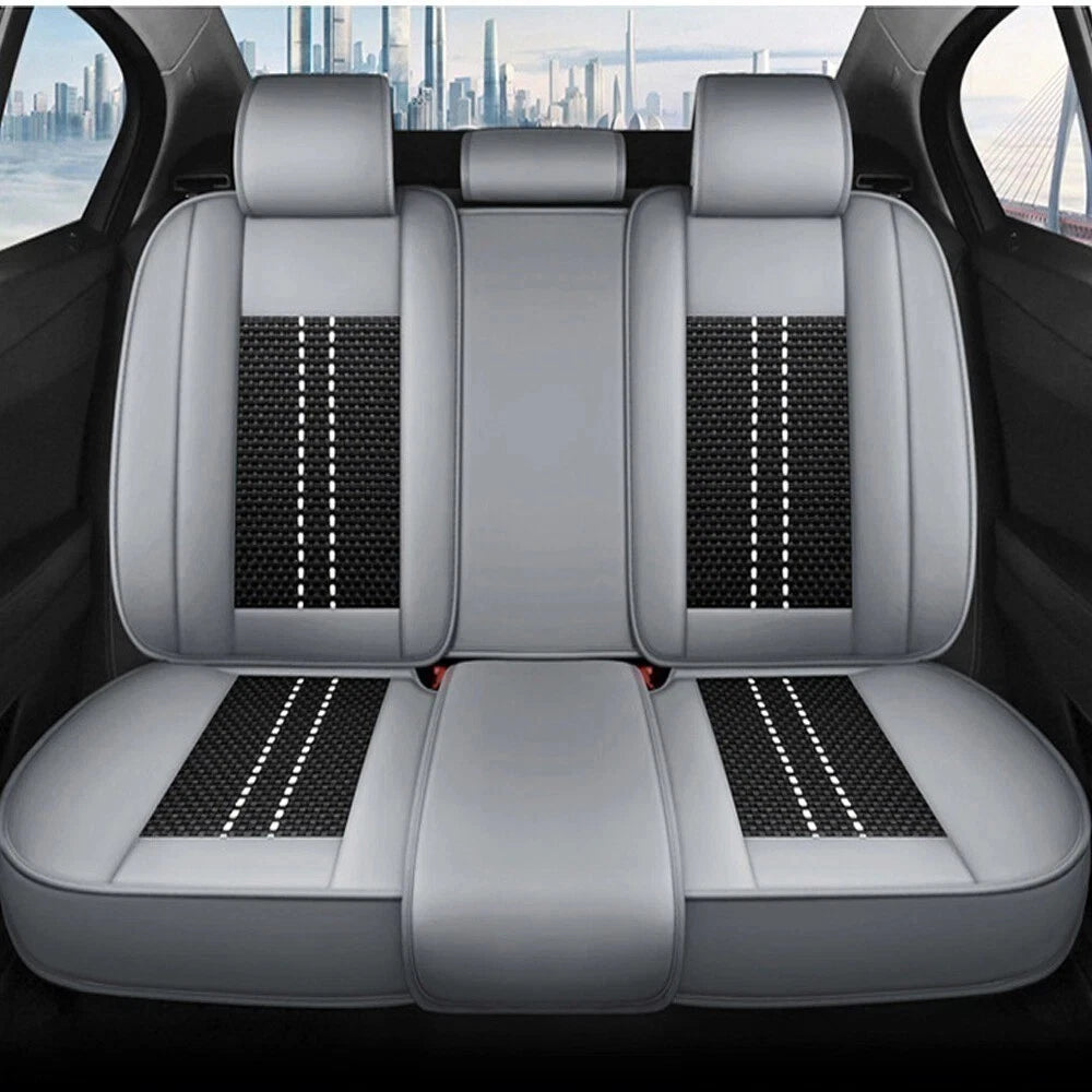 Set of 2 Leather Car Seat Covers for Toyota Tacoma Gray Black