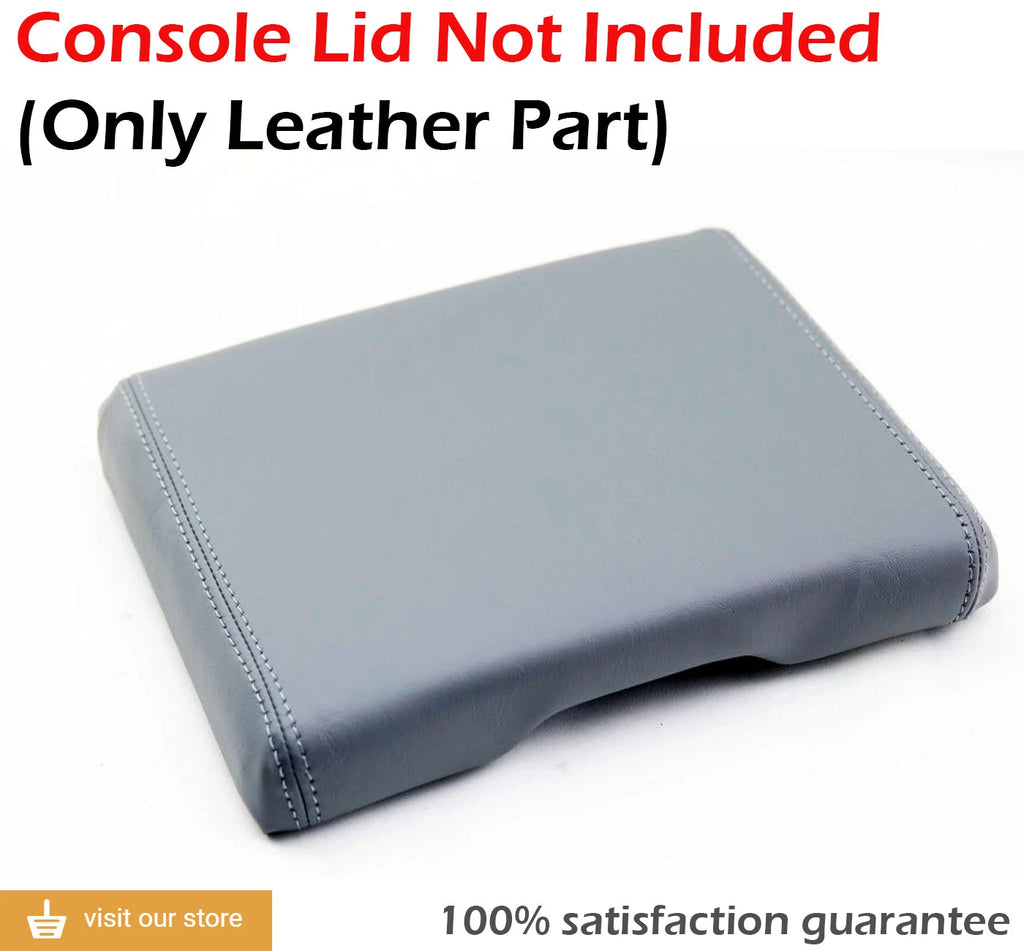 Leather Center Console Lid Armrest Cover for Ford F150 (1997–2003) Gray
