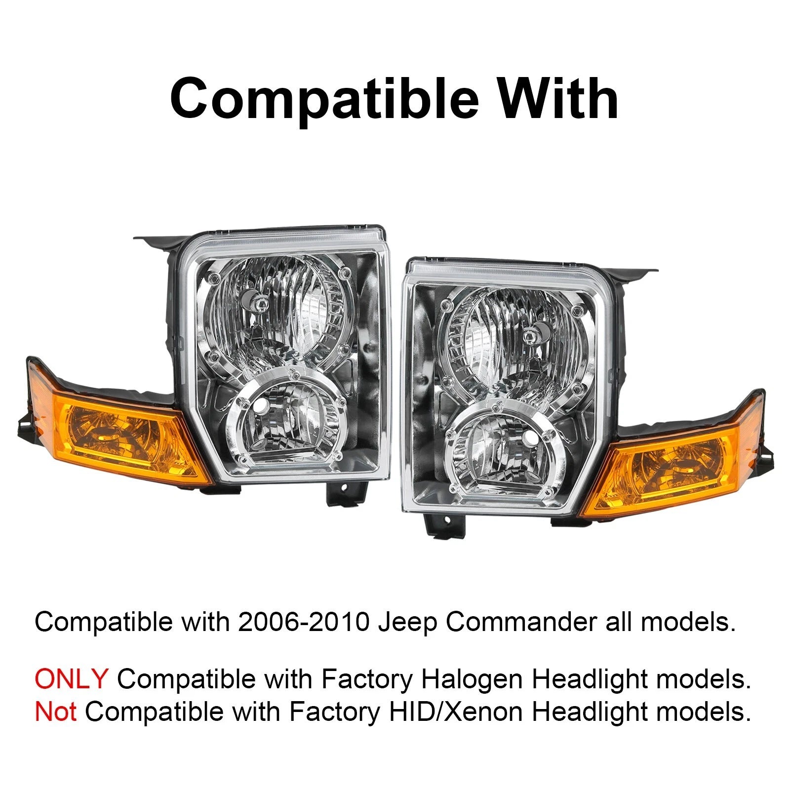 Headlight Set for Jeep Commander (2006–2010)