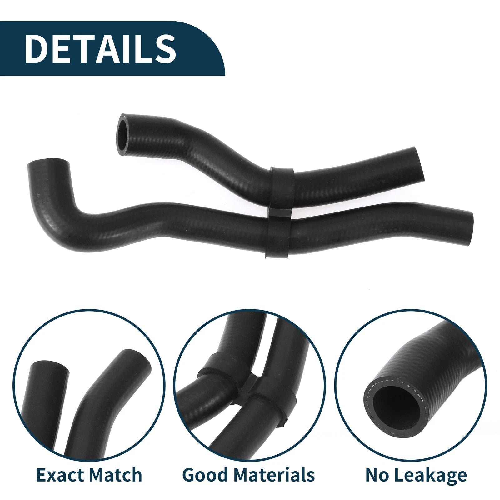 Radiator Hose Coolant Pipe for Volkswagen CC 2.0L (2009–2017) Rubber Black