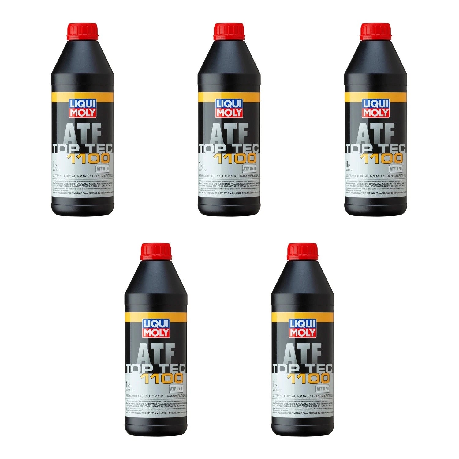Set of 5 Liqui Moly Top Tec ATF 1100 Automatic Transmission Fluid (5L)