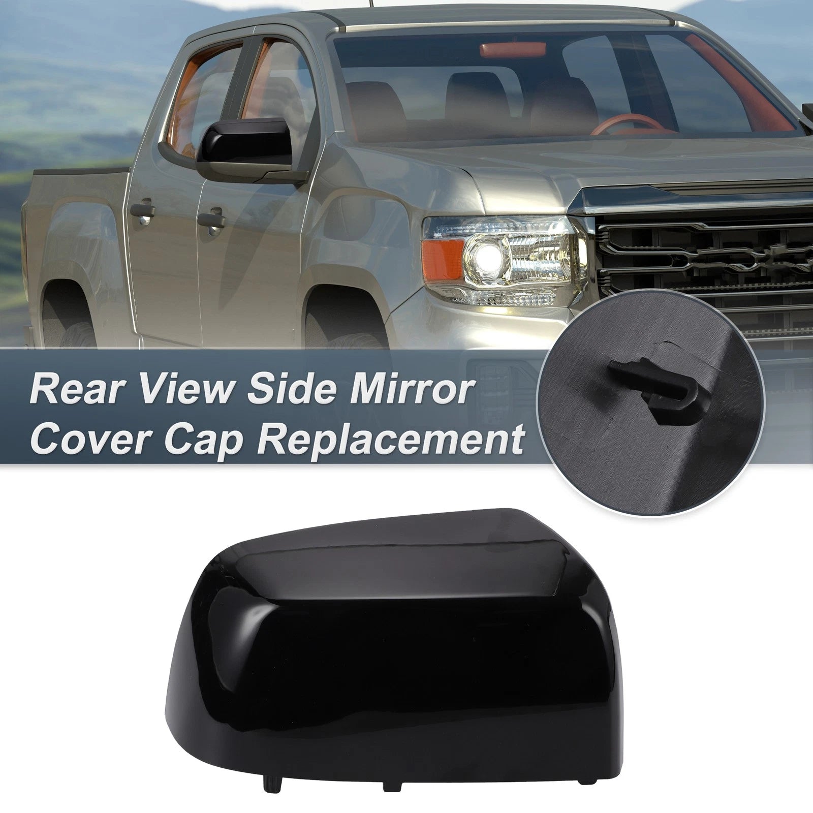 Right Side Rearview Mirror Cover Cap Gloss Black for Chevrolet Colorado (2015–2022)