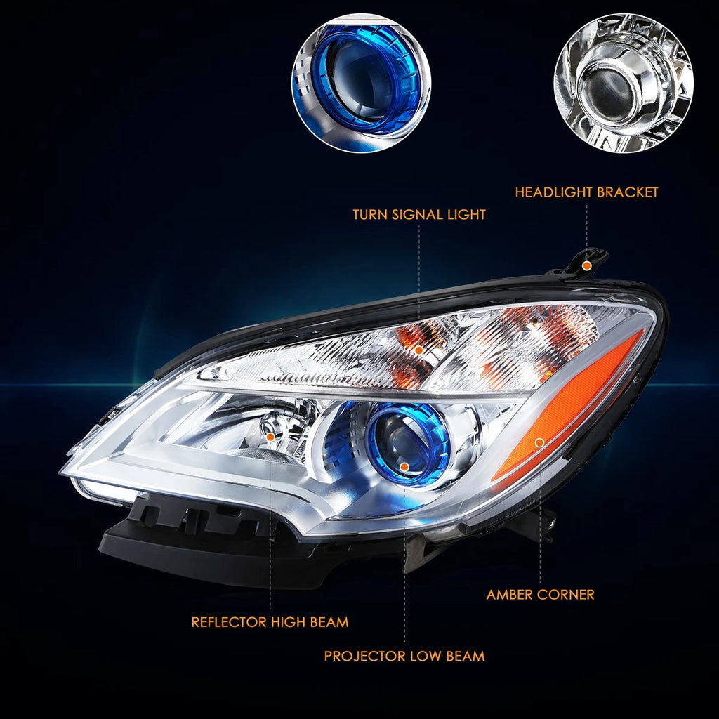 Left Side Projector Headlight for Buick Encore (2013–2016) - Chrome Housing