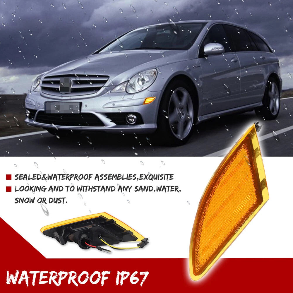 2X Front Side Marker Amber LED Lamp for Mercedes W251 R63 AMG