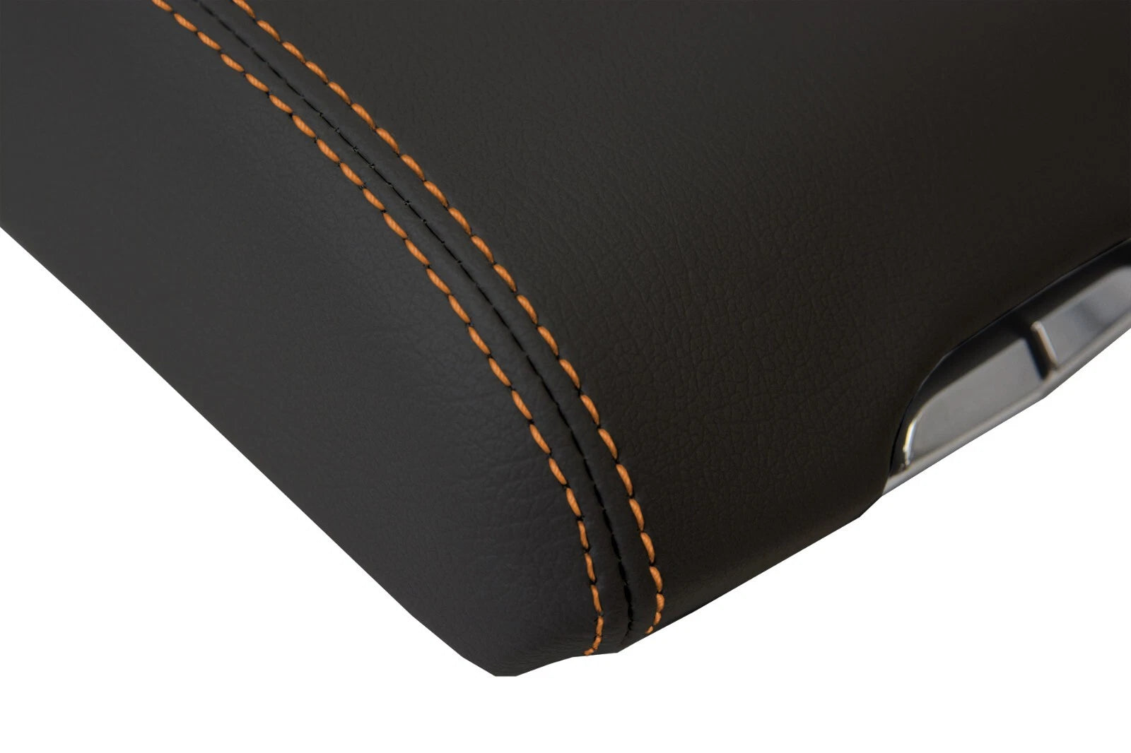 Leather Console Lid Armrest Cover for Cadillac SRX (2010–2016) Orange Stitch