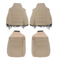 Set of 2 Front Bottom Top Seat Covers for Ford F250 F350 (2002–2007) Tan