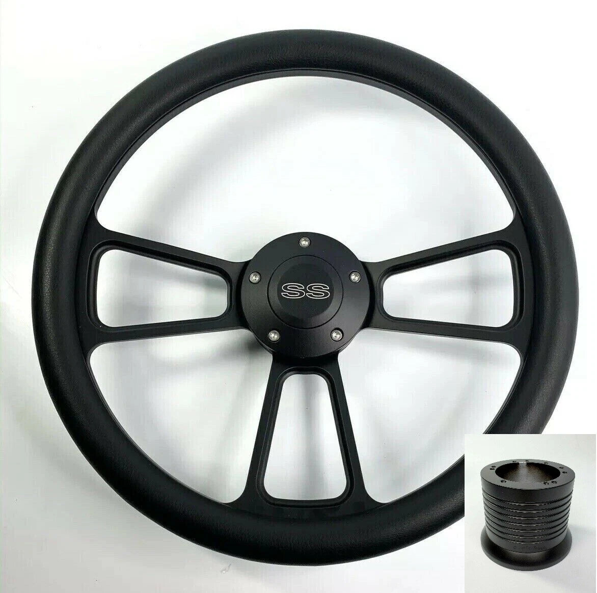 Steering Wheel Cover Leather Half Wrap for 14 Inch Black (2005–2015)