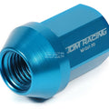 Set of 20 Closed End M12x1.5 35mm Tall Sky Blue Aluminum Lug Nuts + Adapter