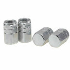 Silver Metal Wheel Valve Caps for Universal Tire Tyres (-)