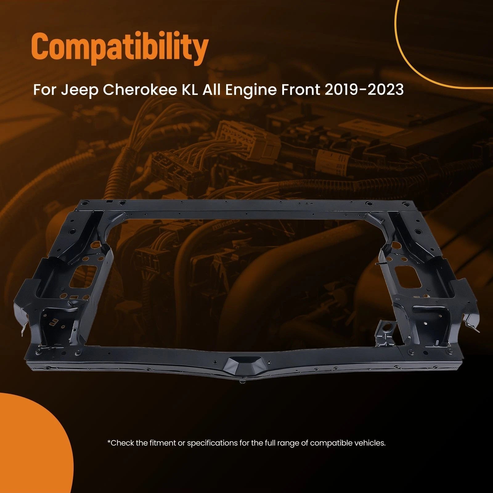 Front Radiator Support Core Assembly for Jeep Cherokee KL (2019–2023) 68411365AB
