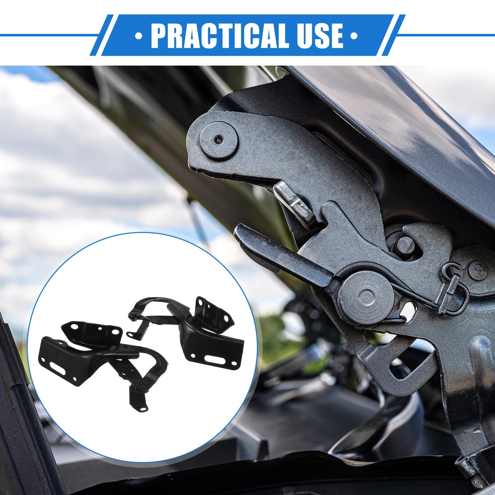 Hood Hinge Set of 2 for Honda HR-V (2016–2018) Black Left Right Side