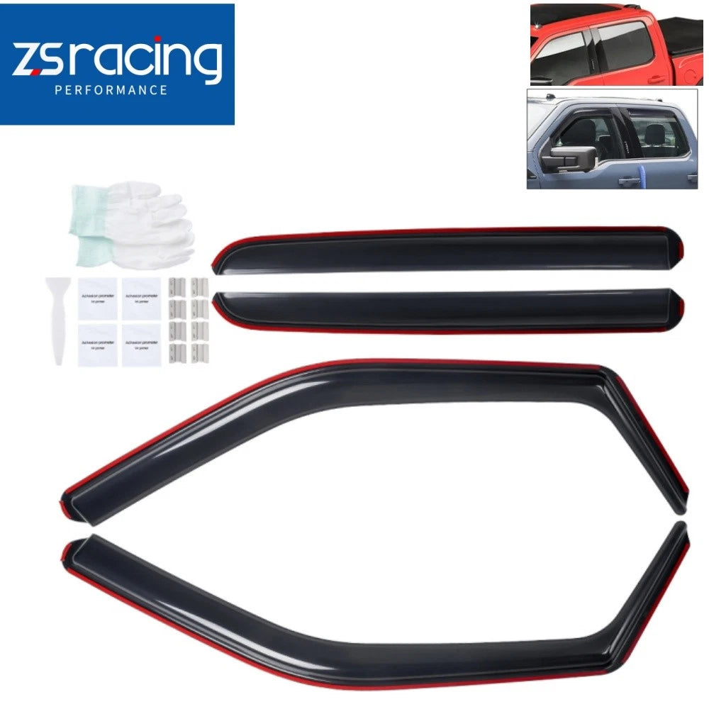 Set of 4 Window Visors for Ford F-150 Crew Cab (2015–2025)