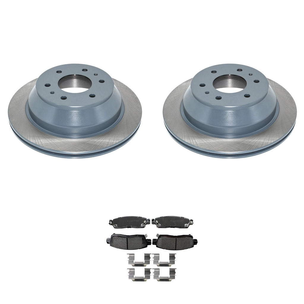 DuraGo Rear Rotors & Akebono ProACT Ceramic Brake Pads Kit for Envoy Rainier (2002–2009)