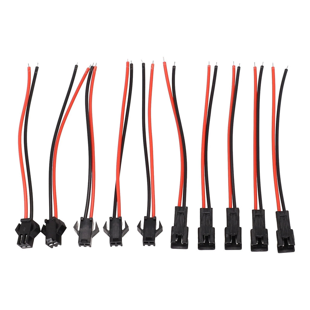 10PCS 2-Pin Female Male Plug Connector Wire Cables Adapter 100MM