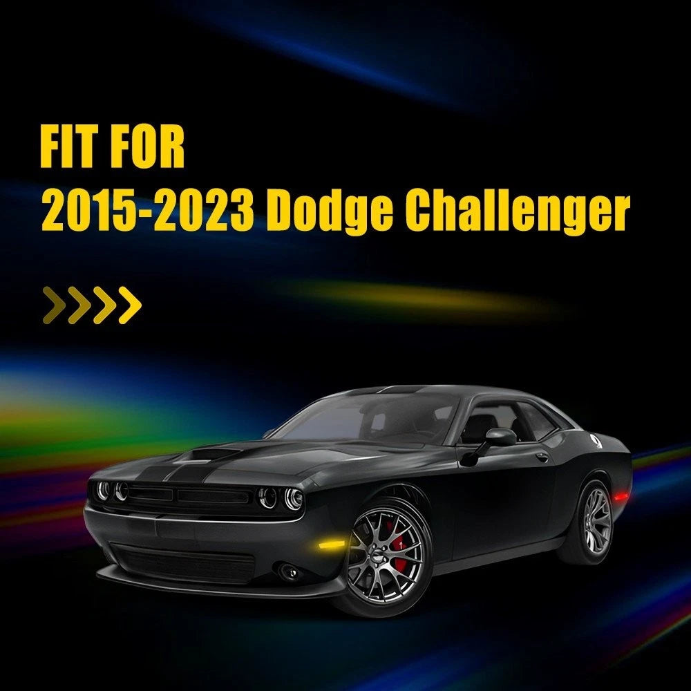 Amber LED Front Bumper Side Marker Signal Light for Dodge Challenger (2015–2023)