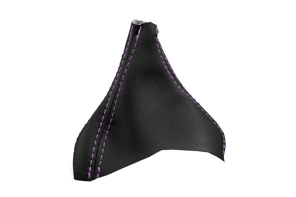 Leather Automatic Shift Boot Cover for Volvo XC90 (2003–2014) Black Purple Stitch