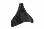 Leather Automatic Shift Boot Cover for Volvo XC90 (2003–2014) Black Purple Stitch