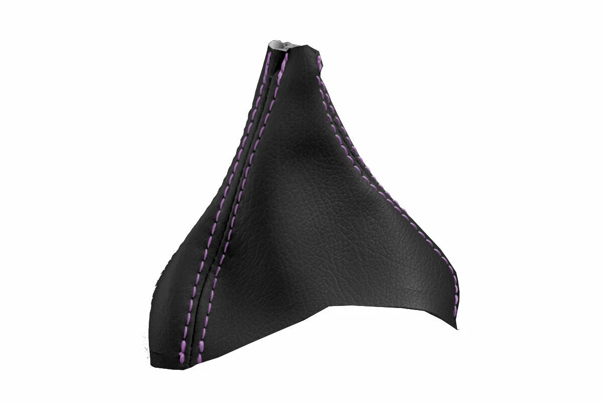 Leather Automatic Shift Boot Cover for Volvo XC90 (2003–2014) Black Purple Stitch