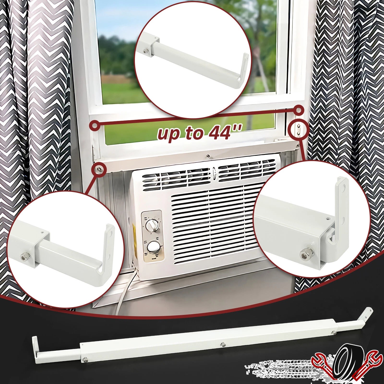 Window AC Bracket for Most Air Conditioners (Supports 130lbs)