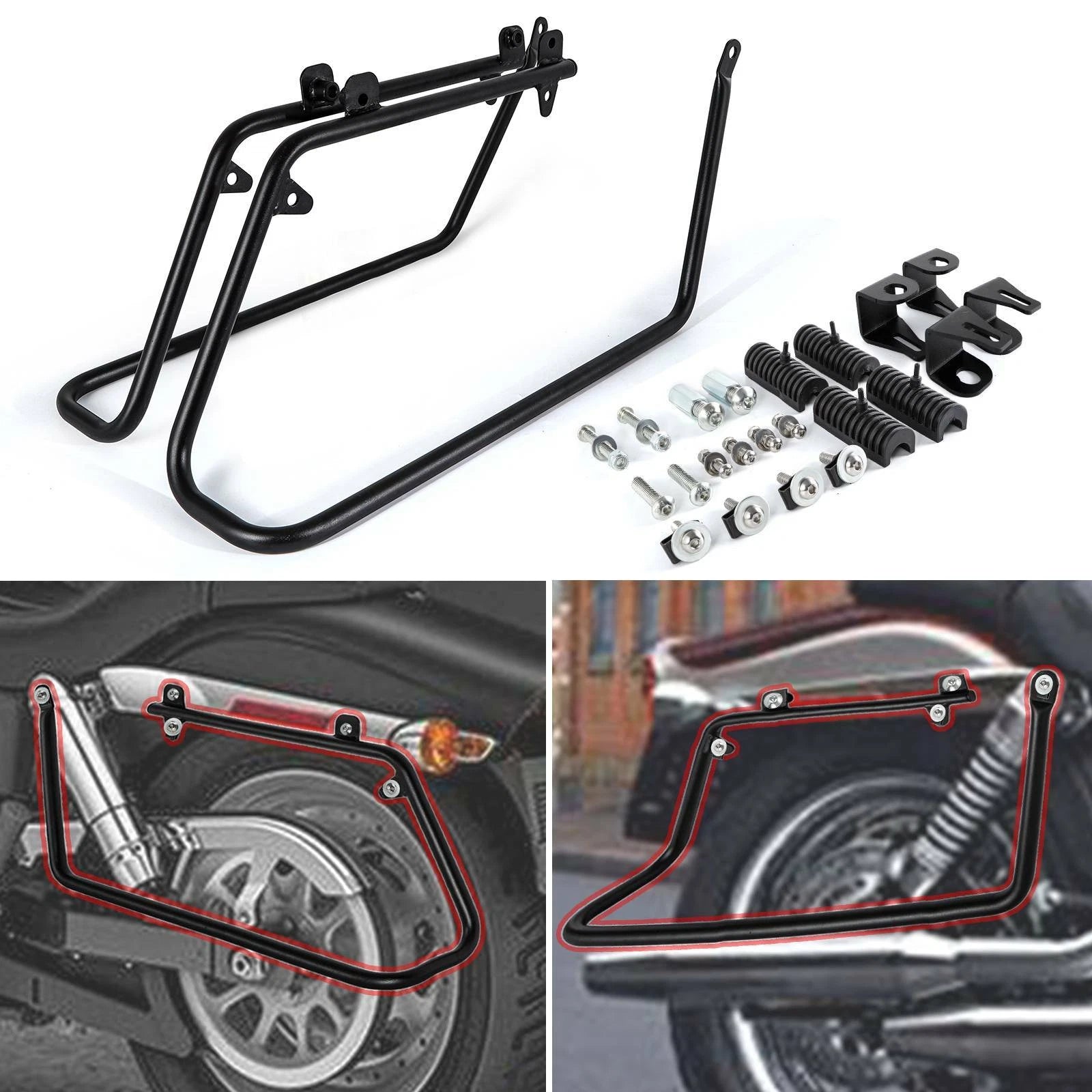 Dyna Conversion Brackets for Harley Davidson (FLH Touring Hard Saddlebag)