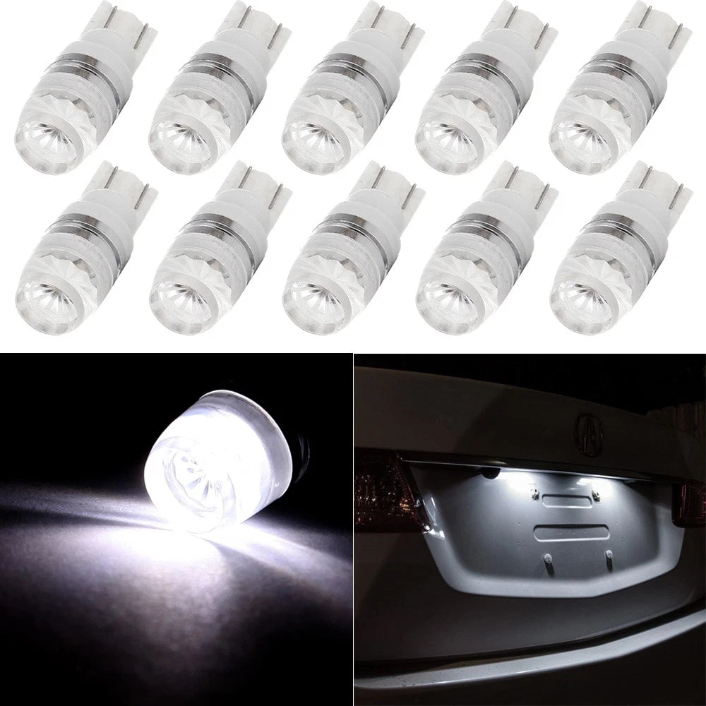 10x T10 Wedge 168 194 2825 LED Bulbs for License Plate Light (Universal)