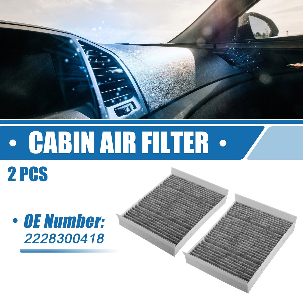 2pcs Cabin Air Filter No.2228300418 for Mercedes-Benz S450 (2018–2021)
