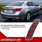 Pair LED Rear Bumper Reflector Brake Lights for Lexus GS ES (2013–2018)