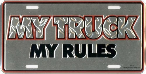 License Plate Engine Sign Decal for Truck (Diamond Plate)