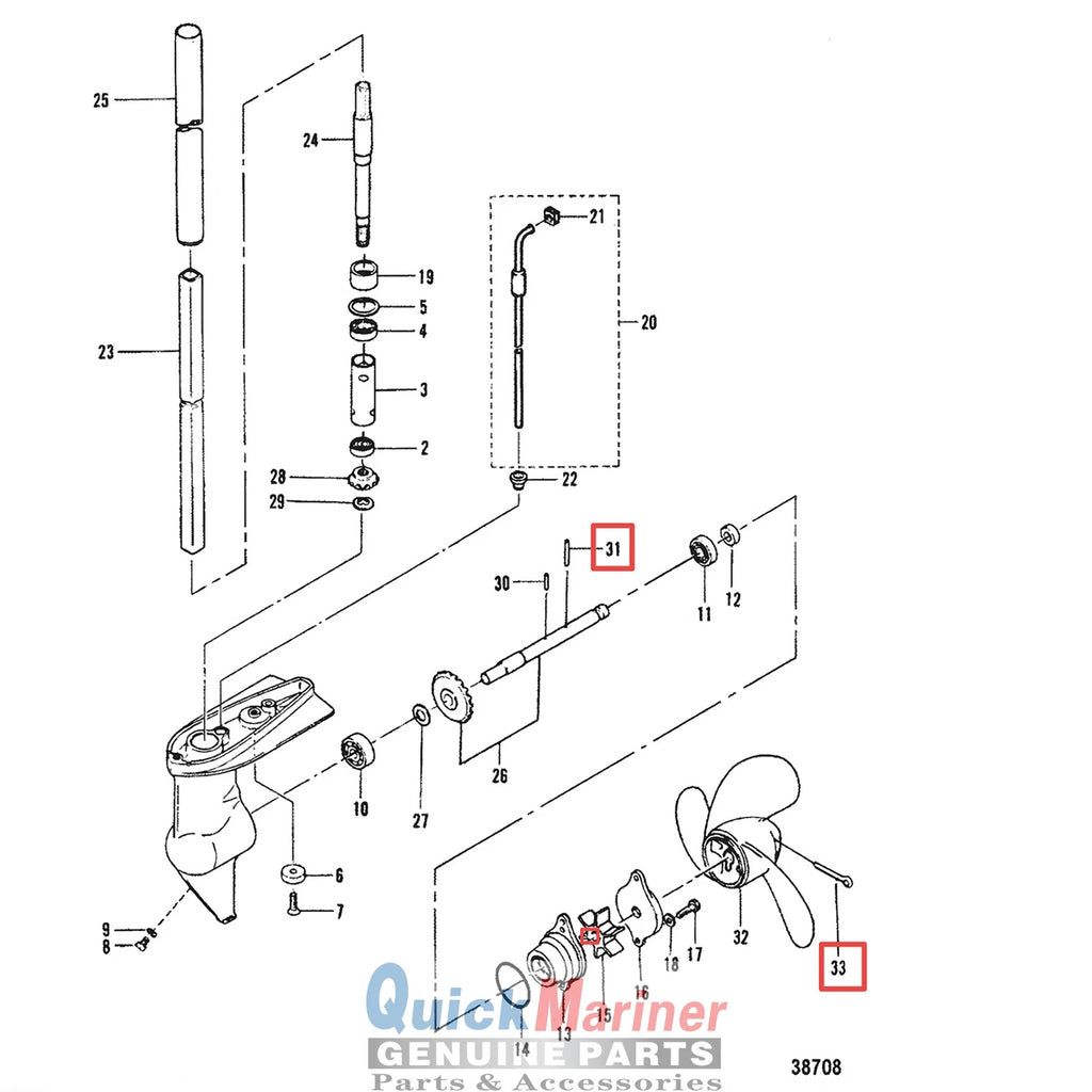 Shear Pin & Split Pin for Mercury Mariner Outboard 2.2-3.5 HP (815111002)