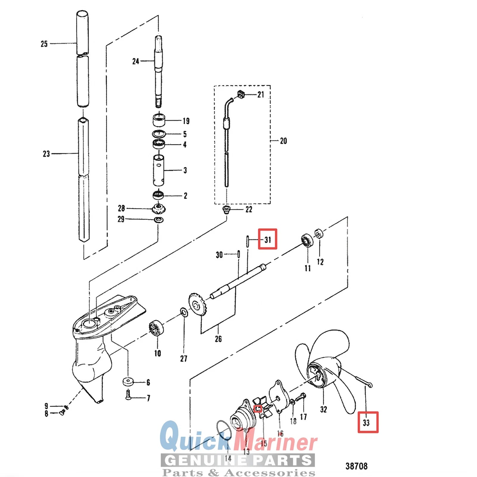 Shear Pin & Split Pin for Mercury Mariner Outboard 2.2-3.5 HP (815111002)