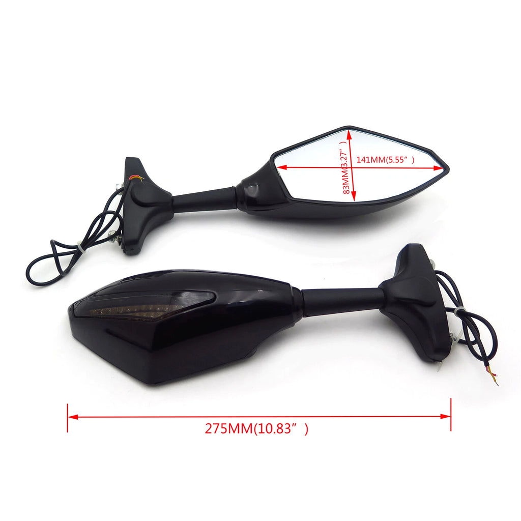Black Smoke LED Turn Signal Mirror for Suzuki GSXR600/700, Honda CBR600/900
