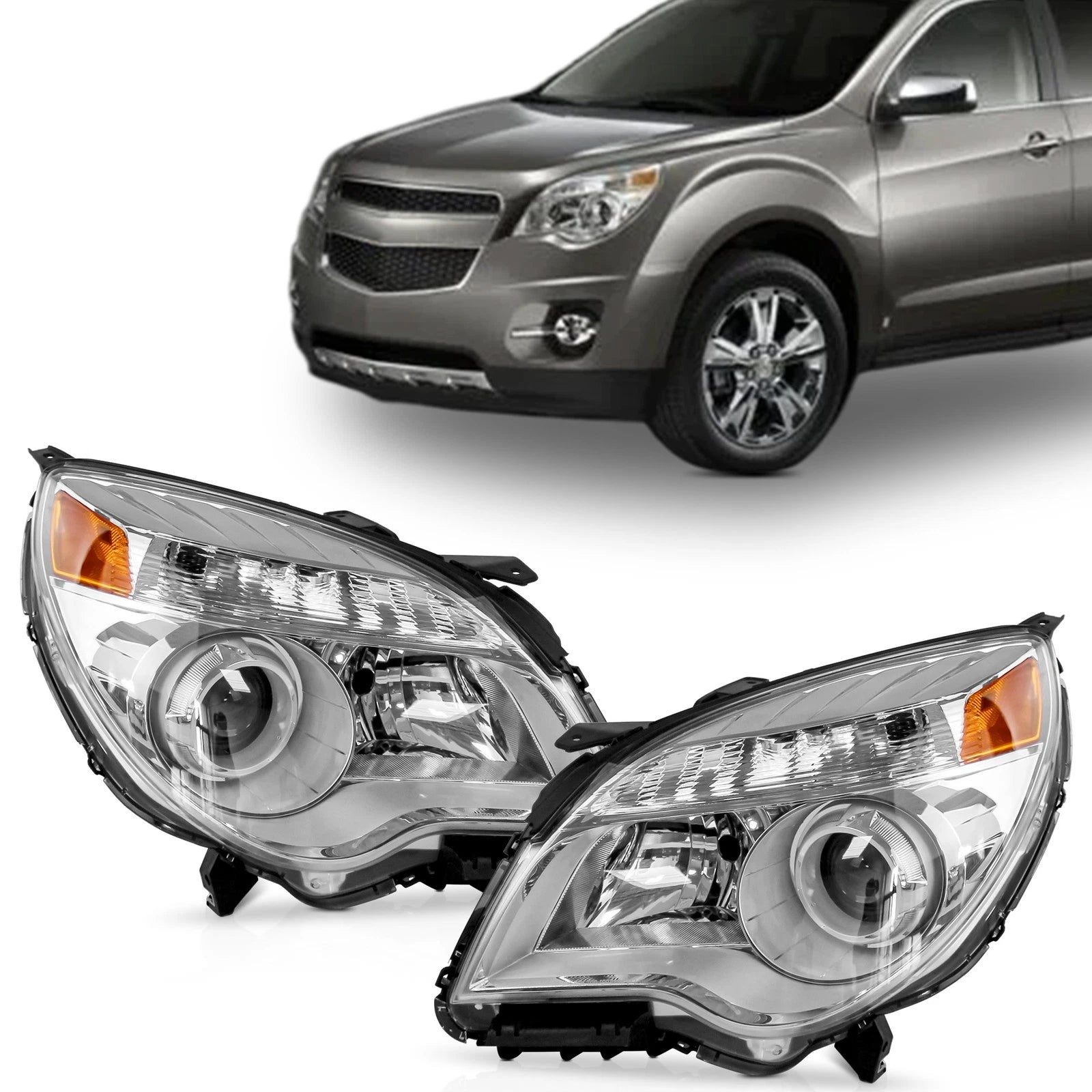Halogen Headlights for Chevy Equinox (2010–2015) Projector Style