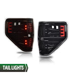 LED Black Tail Lights for Ford F150 (2009–2014)