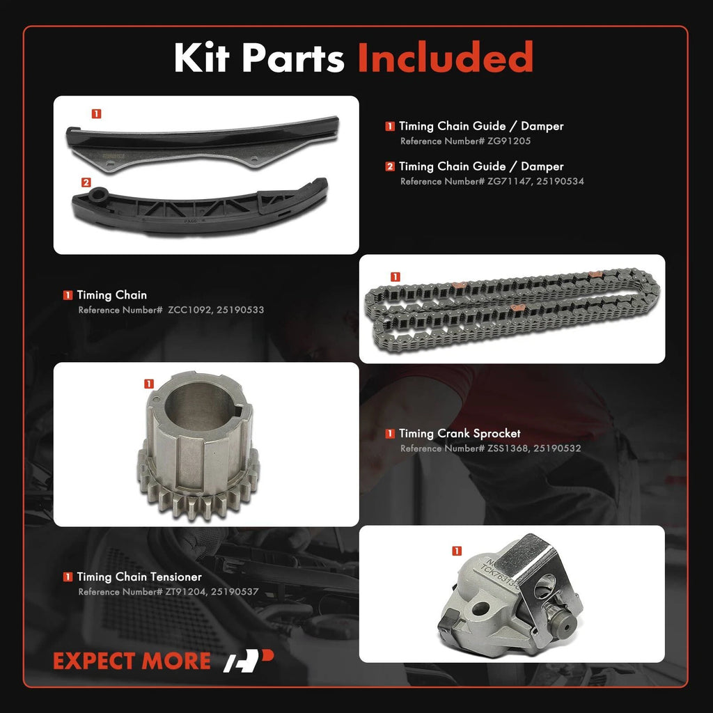5X Timing Chain Kit for Chevrolet Spark (2013-2015) L4 1.2L