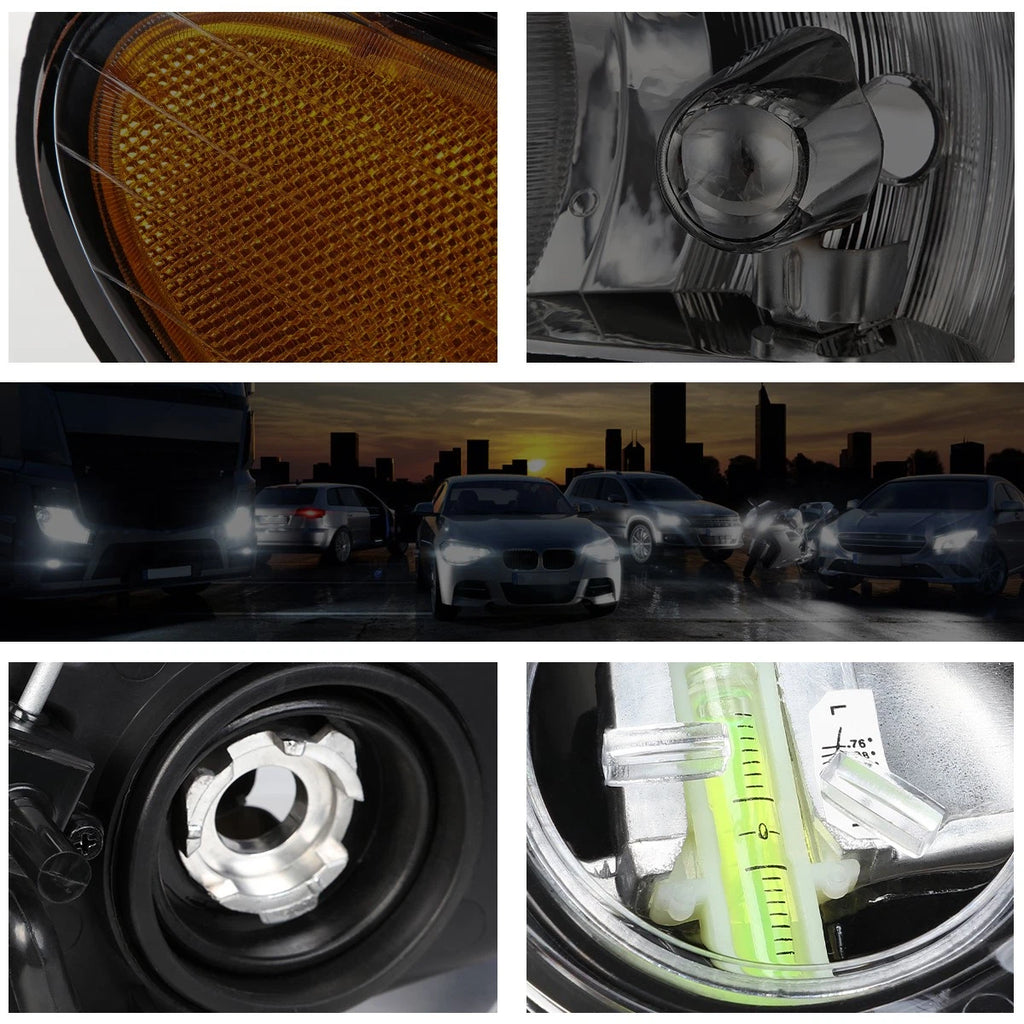 Projector Quad Headlights with Amber Side Smoked for Caravan/Town & Country (1996–1999)