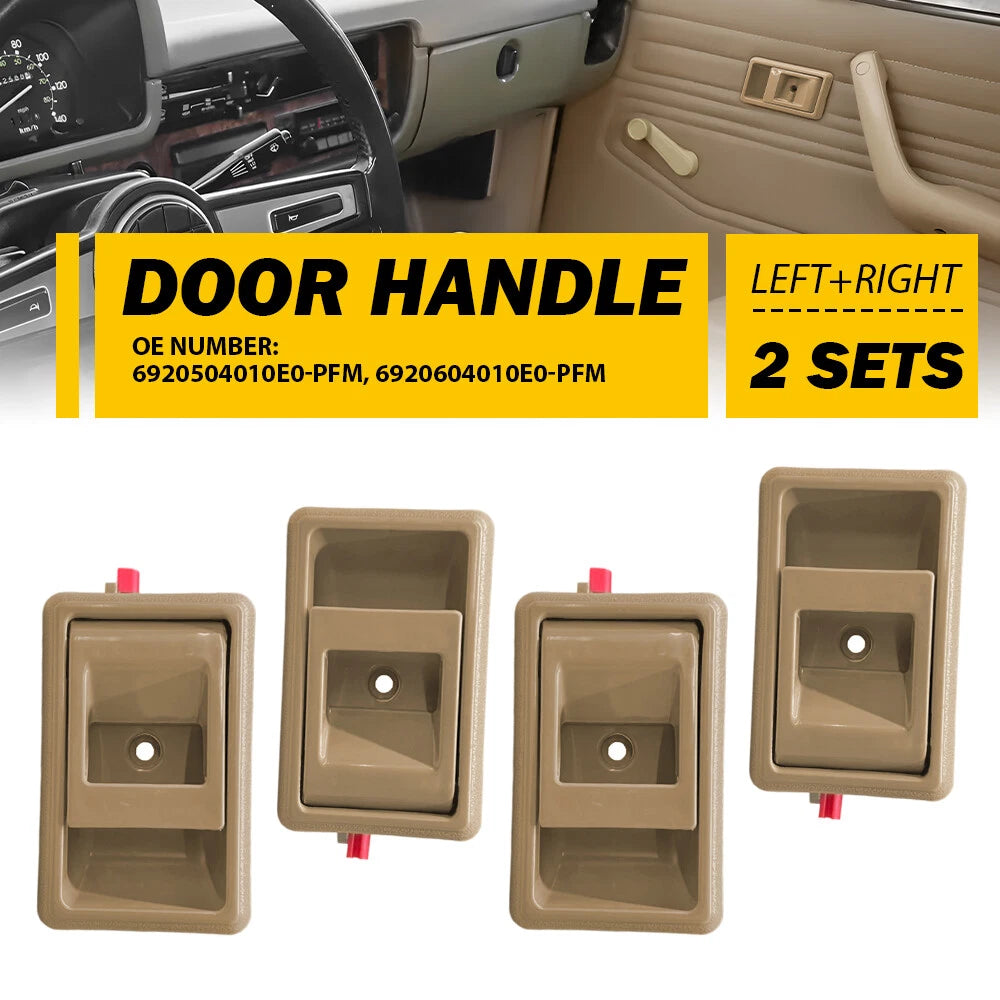 Set of 4 Door Handle Inner Left Right for Toyota Tacoma (1995–2000) Beige