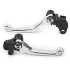 Pair Silver Pivot Brake Clutch Levers for Suzuki RM85 RM125 RM250 (2001–2023)