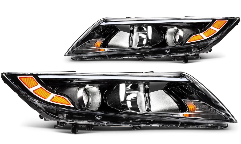 Headlight Assembly for Kia Optima (2014–2015) Pair Left + Right Black Housing
