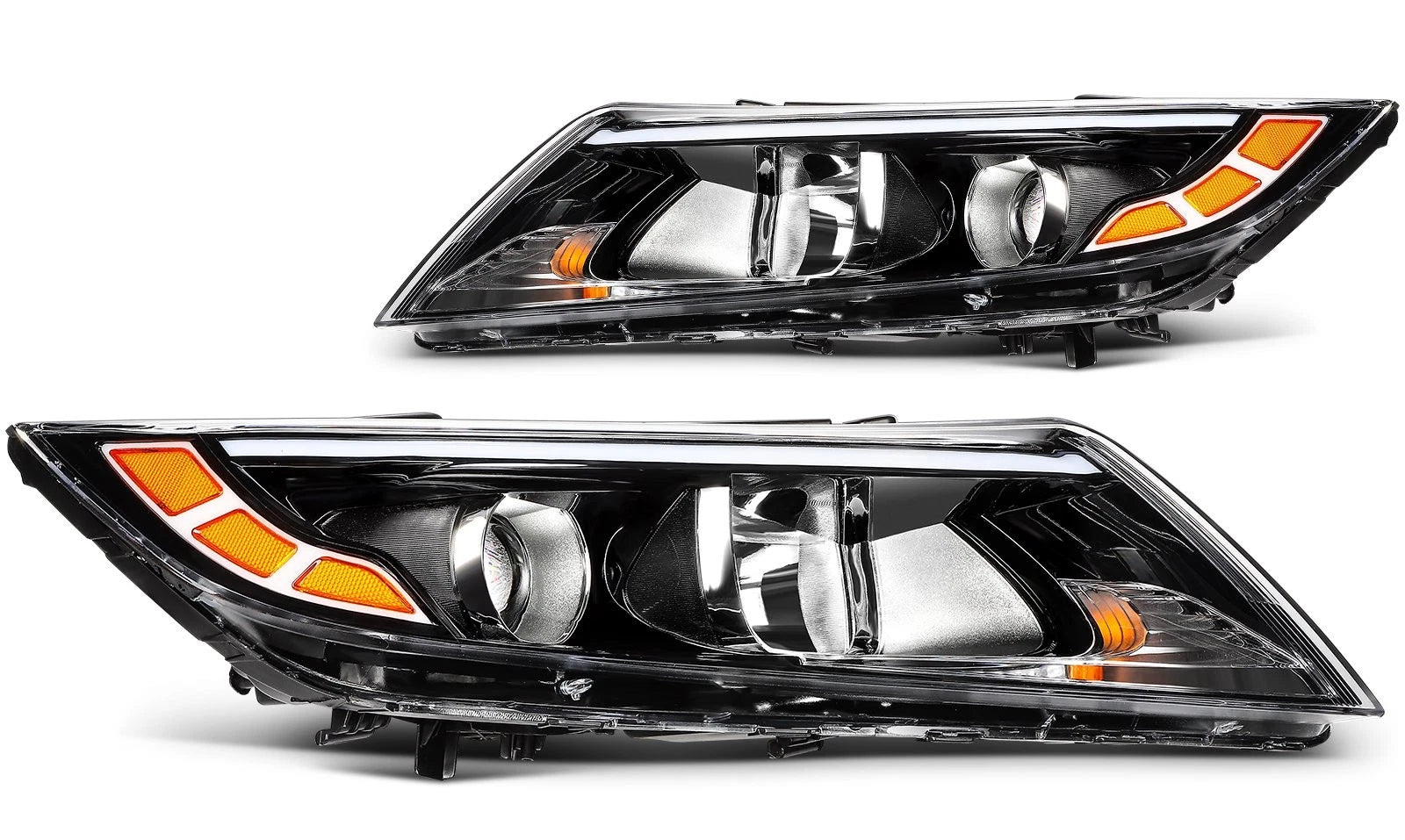 Headlight Assembly for Kia Optima (2014–2015) Pair Left + Right Black Housing