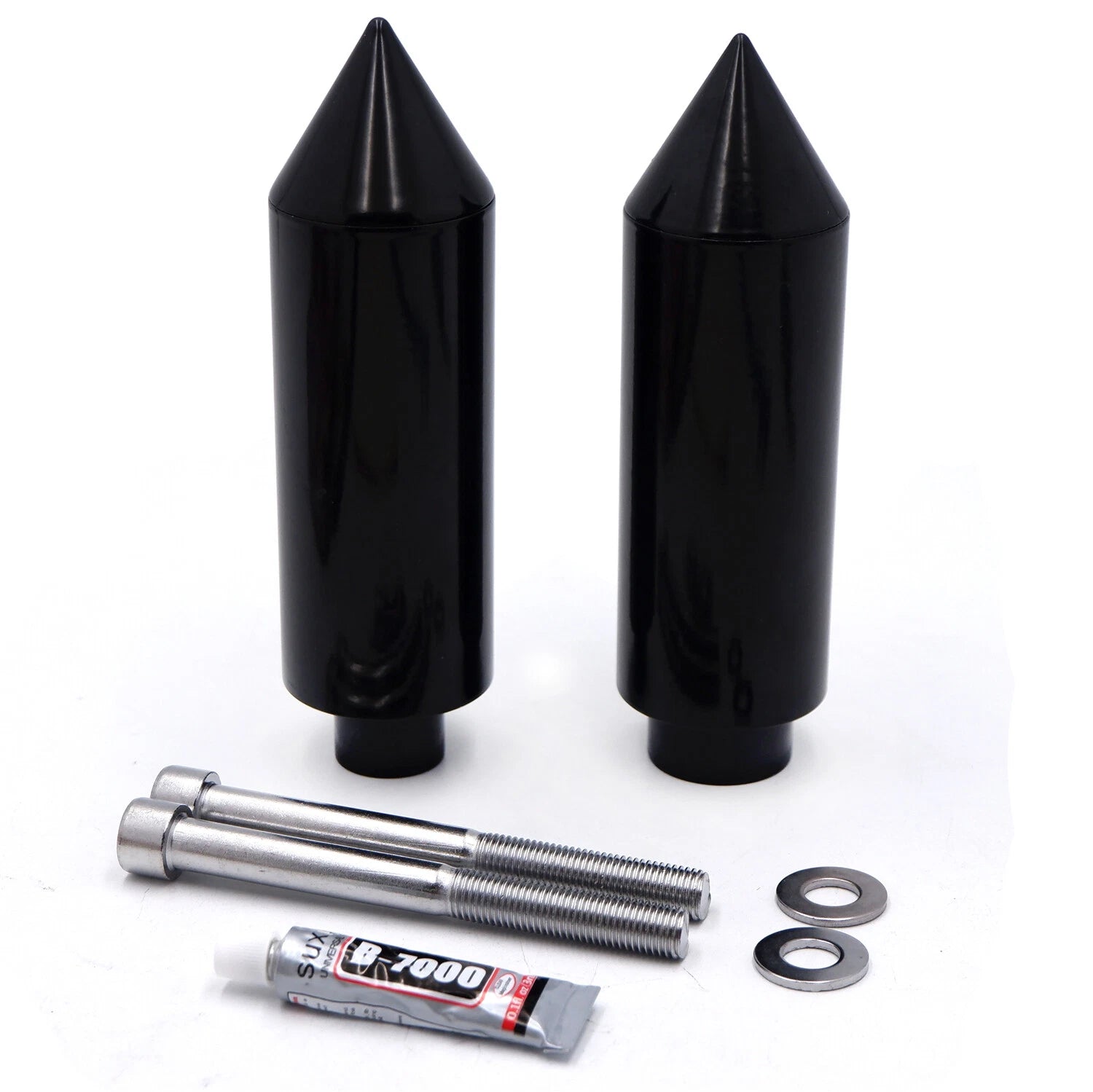 Black Extended Spike Frame Slider Crash Protector for Honda CBR 600 (1996–2007)