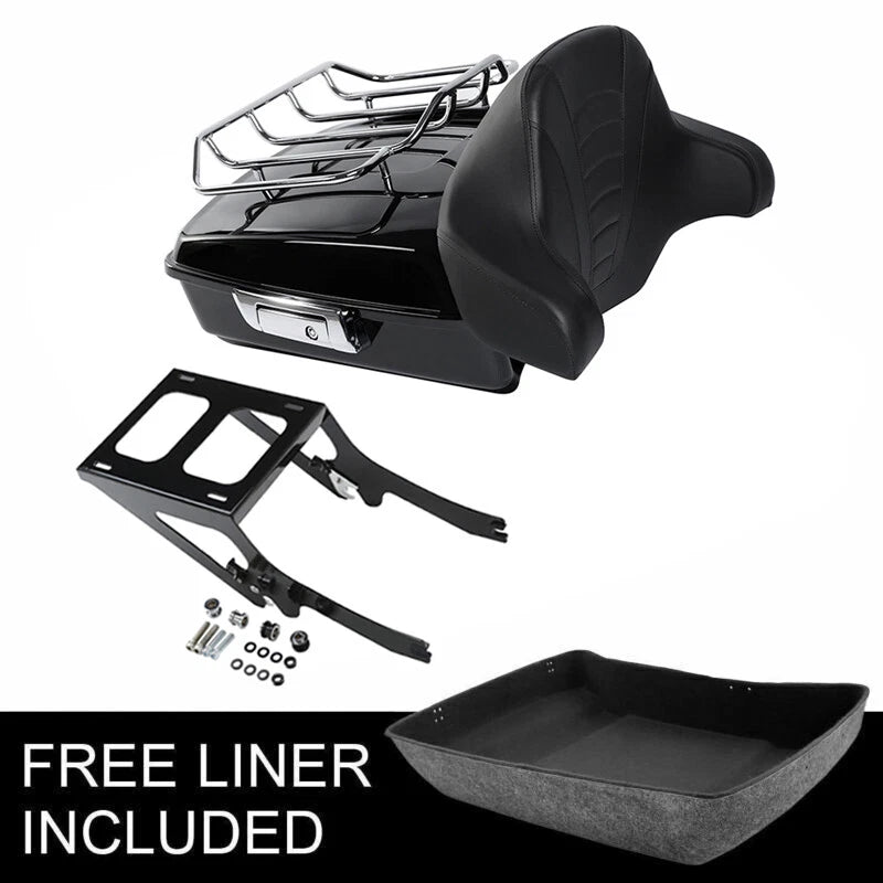 Black Chopped Trunk Backrest Rack for Harley Heritage Classic (2018–2026)
