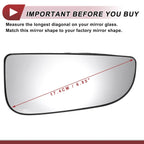 Right Passenger Side Lower Mirror Glass Replacement for Dodge