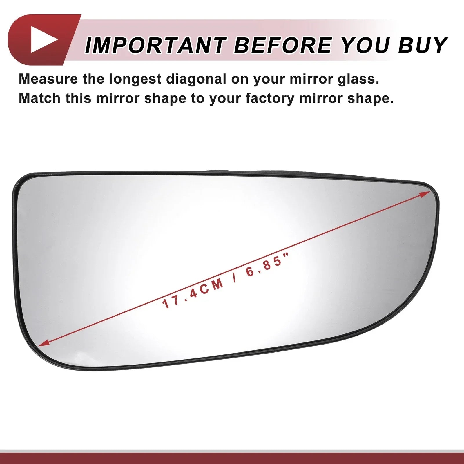 Right Passenger Side Lower Mirror Glass Replacement for Dodge