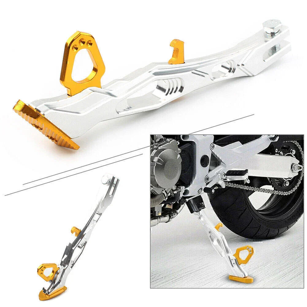 CNC Foot Side Stand Support Leg Kickstand for Universal Motorcycle Silver Gold
