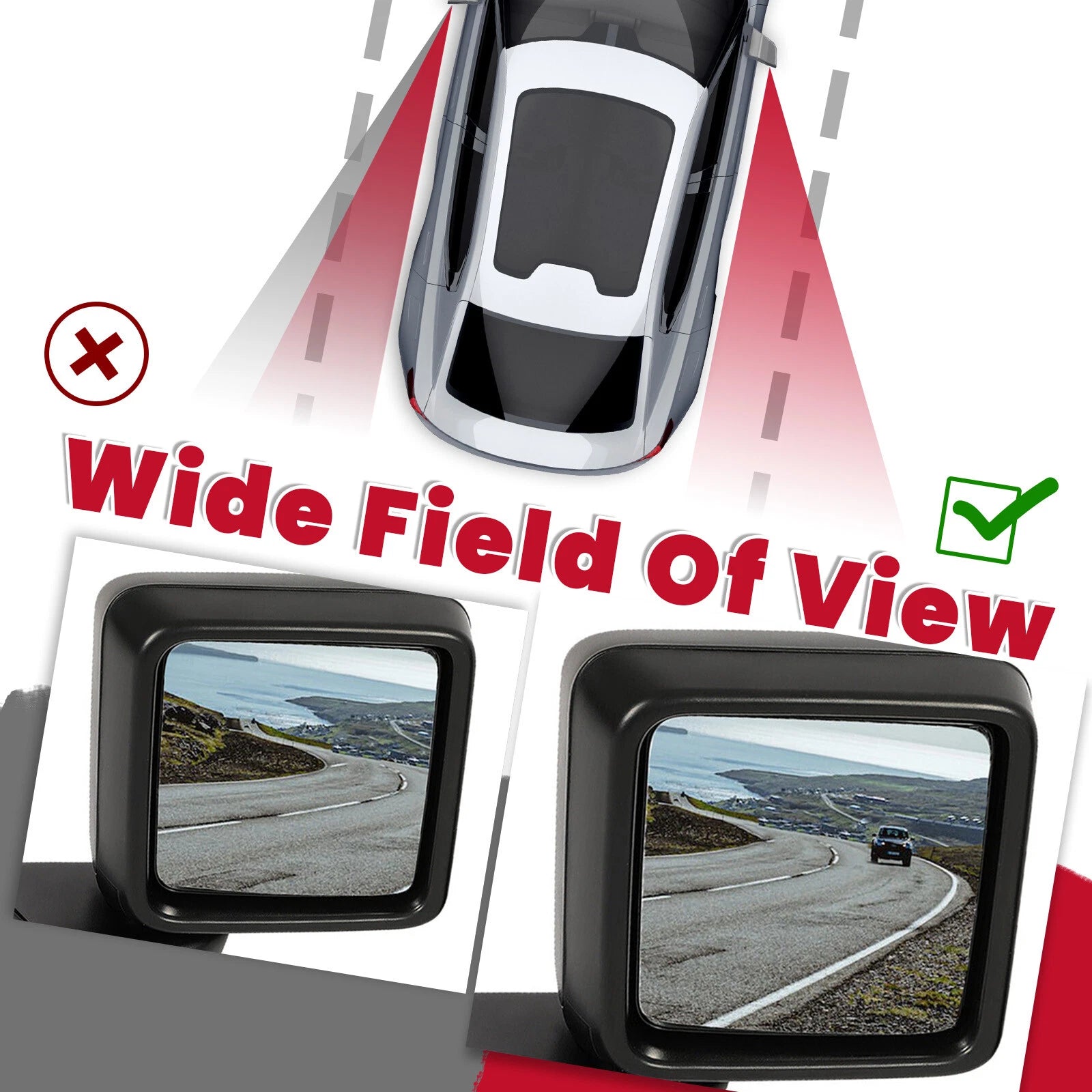 Manual Exterior Mirrors for Jeep Wrangler JL Gladiator (2018-2023)
